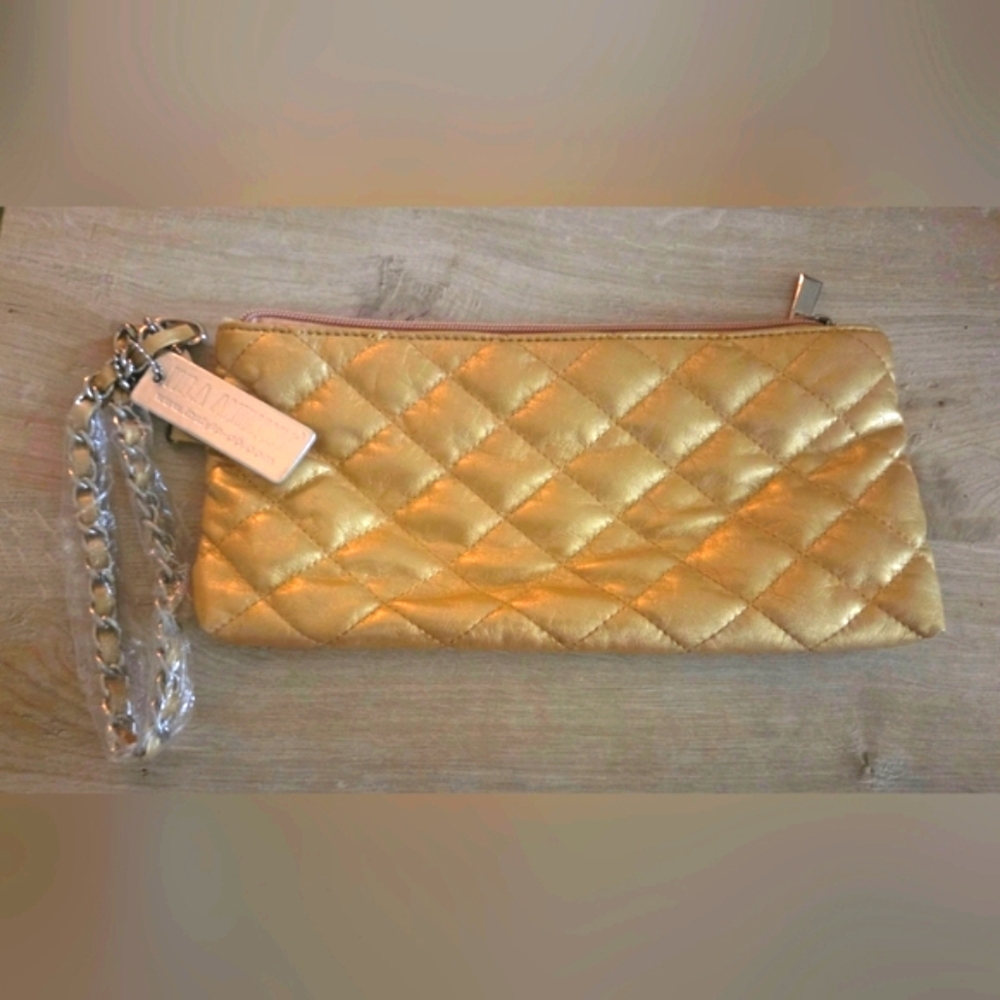 Nila Anthony Soft Quilted Gold Wrislet NWT